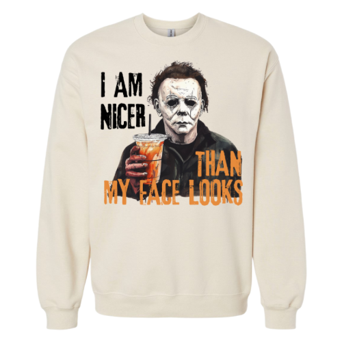 I Am Nicer Than My Face Looks Crewneck Sweatshirt